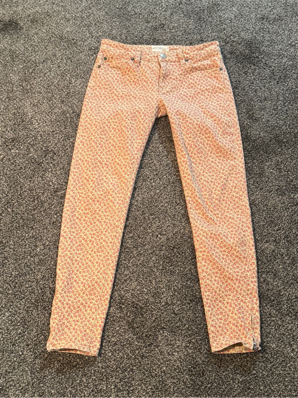 Ralph Lauren Women’s Printed Skinny Jeans in Peach Floral